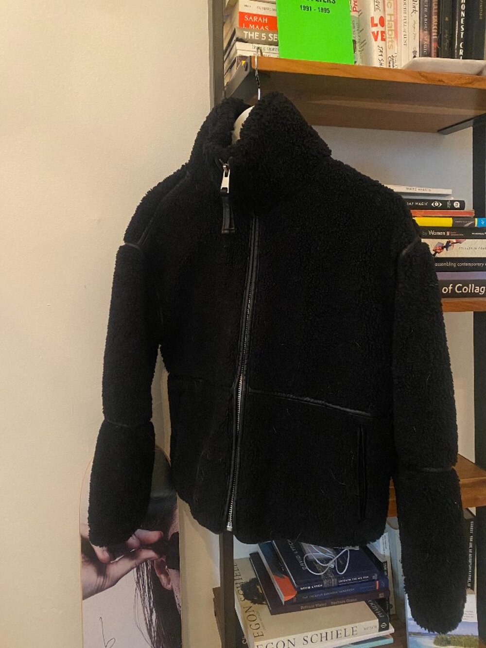 Abercrombie & Fitch Black Sherpa Moto Jacket Size Small